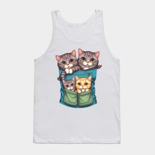 cats in pockets-cute cats in pockets-cute cats-cute kittins. Tank Top